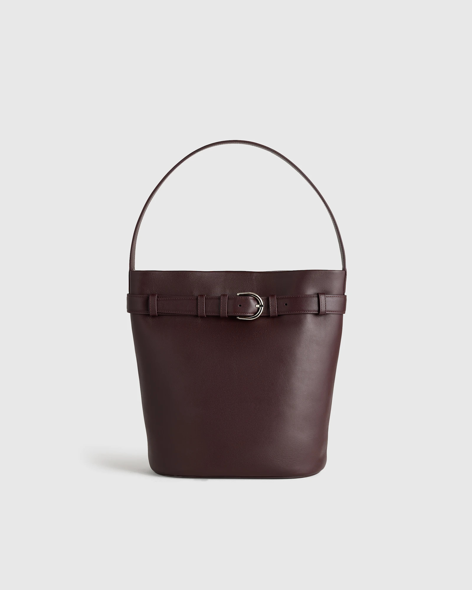 Chiara Belted Bucket Bag in Deep Plum | Quince