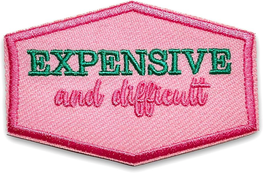 Expensive and Difficult Patch 3 Inches Iron On/Sew On Embroidered Applique Patch for Clothes Back... | Amazon (US)