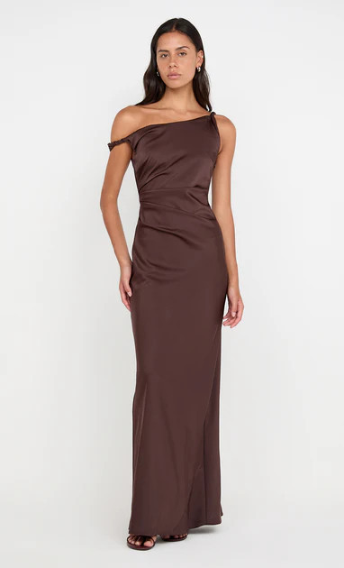 LUNETTA TWIST STRAP DRESS - DARK CHOCOLATE | Bec & Bridge (Global)