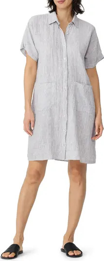 Crinkled Organic Linen Shirtdress | Nordstrom