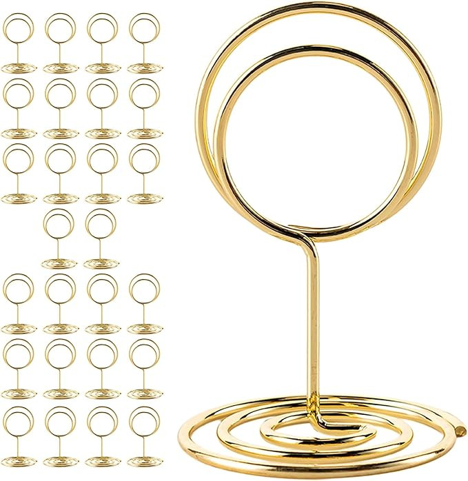warmtree 26 Pieces Gold Table Number Holders - Place Card Holders & Table Number Stands for Weddi... | Amazon (US)