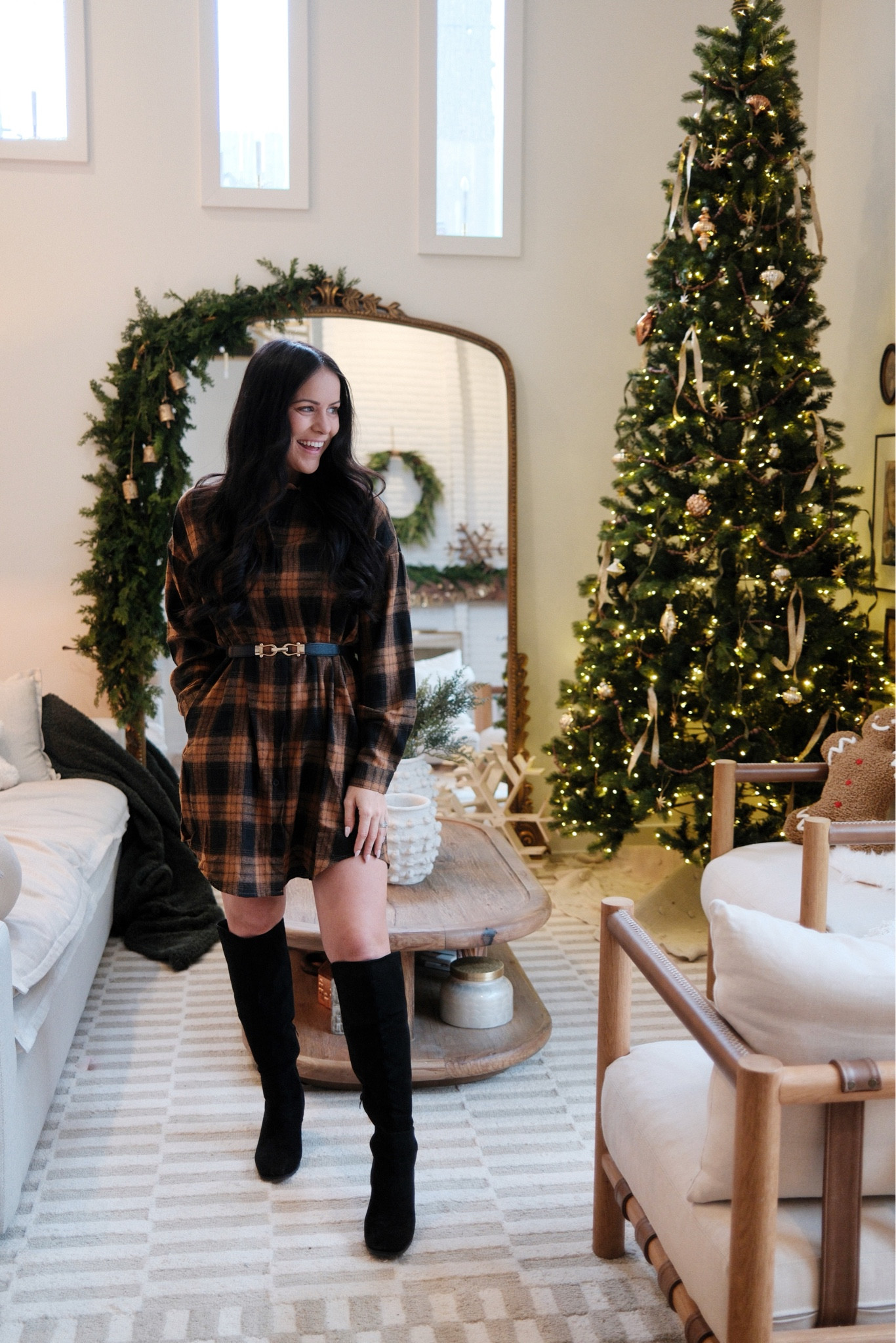 Another Thanksgiving/Fall outfit 🦃🍁 wearing a small in the dress, it’s super oversized. If they had XS I would have got that. #thanksgiving #falloutfit #fallootd 

#LTKHoliday #LTKSeasonal #LTKCyberWeek