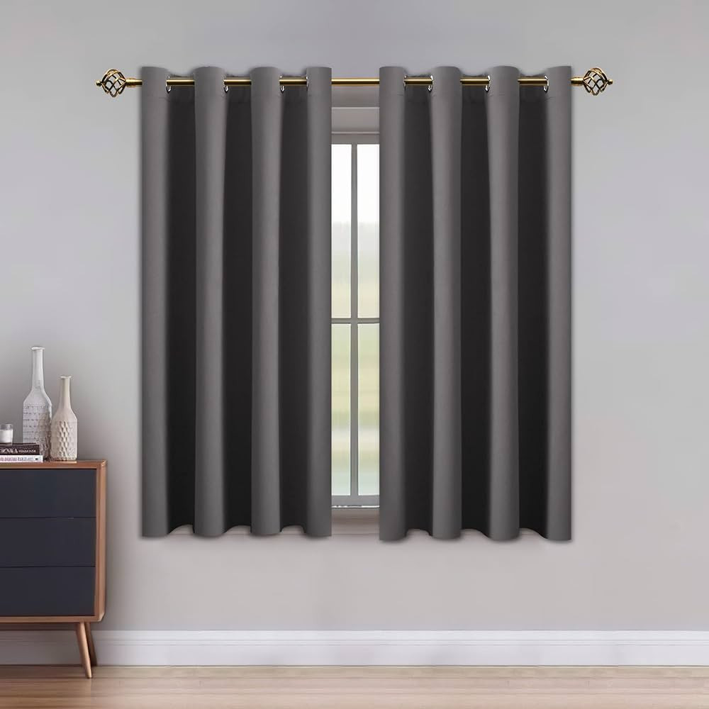 LUSHLEAF Blackout Curtains for Bedroom, Solid Thermal Insulated with Grommet Noise Reduction Wind... | Amazon (US)