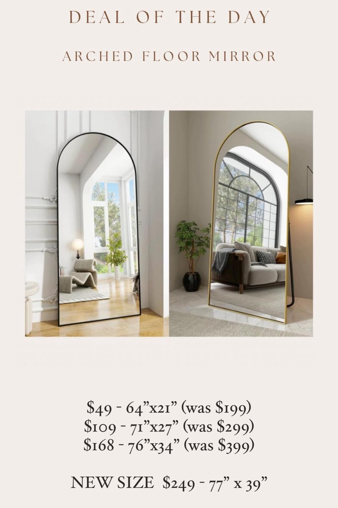 Walmart has the best priced floor mirrors! These are marked down the lowest I have ever seen and they now come in and even larger size!! Best price I have ever seen for this height and width 🙌🏻🙌🏻

#LTKSaleAlert #LTKStyleTip #LTKHome