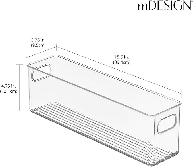 mDesign Plastic Kitchen Organizer - Storage Holder Bin with Handles for Pantry, Cupboard, Cabinet... | Amazon (US)