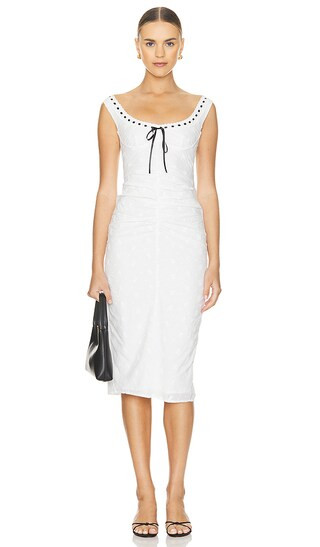 Carmen Midi Dress in White | Revolve Clothing (Global)