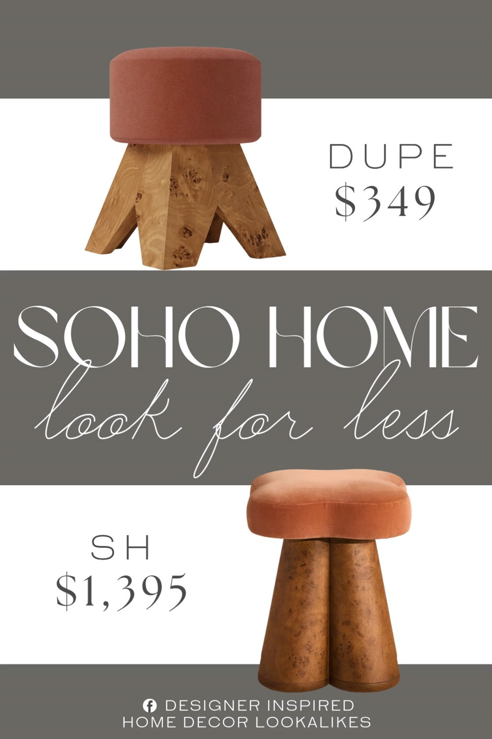 Inspired by Soho Home Footstool. Mid-Century Modern Ottoman. Modern Accent Seating. Retro Vanity Stool. Living Room Ottoman. Scandinavian Accent Stool. Contemporary Home Decor Stool. Modern Chic Stool. Modern Home Furniture Accent. 

Home more affordable option find copy cat similar look for less budget friendly affordable cheap cheaper beautiful pretty. Clearance sale coupon code discount code promo code luxury lookalike look a like Inspo inspiration inspired by idea ideas Love like these? I share multiple every day in my FB group.
#sohohomeinspired #vanitystool #footstool #accentstool #modernottoman #furniturefinds #stool #homedecorinspo #homeaccent 

 #LTKHome