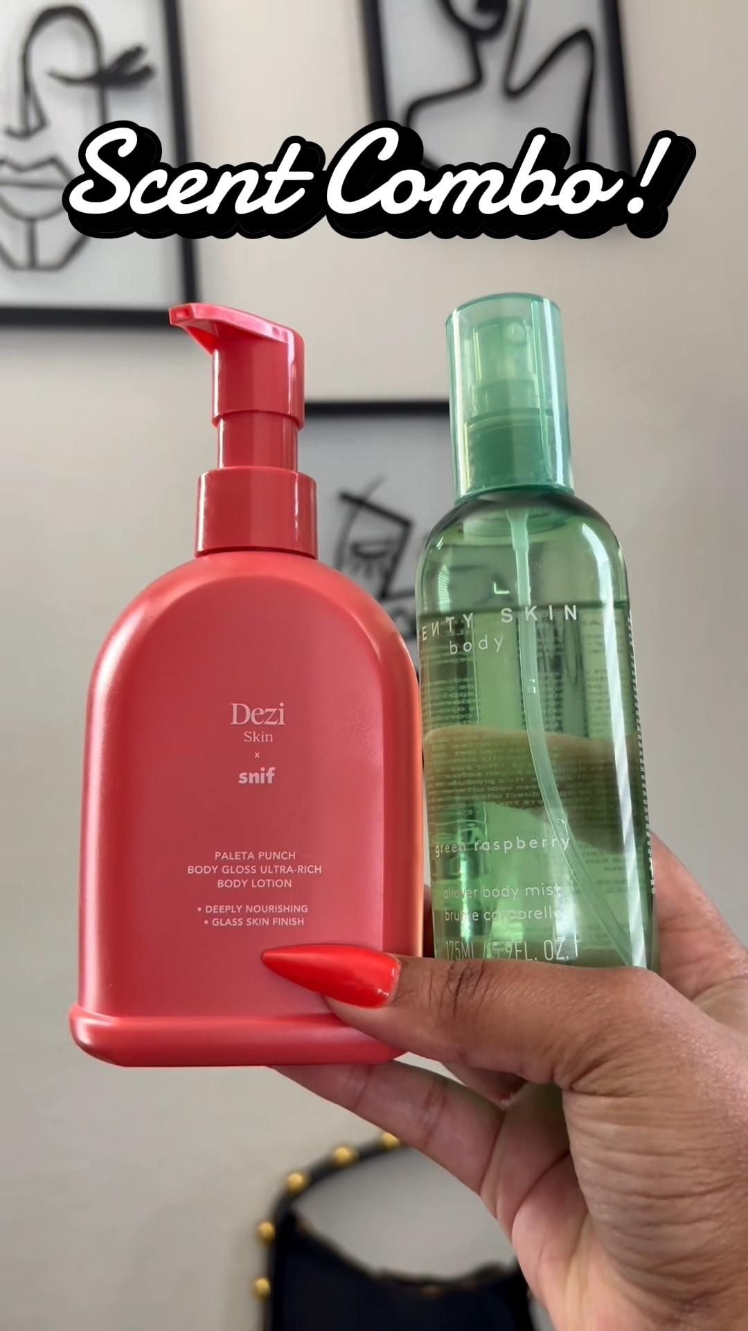 Today's scent combo!!!
Dezi Skin Paleta Punch Body Glass Ultra-Rich Body Lotion
Serving juicy, tropical, glowing skin all day

Fenty Skin Body All-Over Body Mist - Green Raspberry
Juicy, fresh, and giving fruity girl energy

#LTKBeauty #LTKselfcare #LTKgrwm