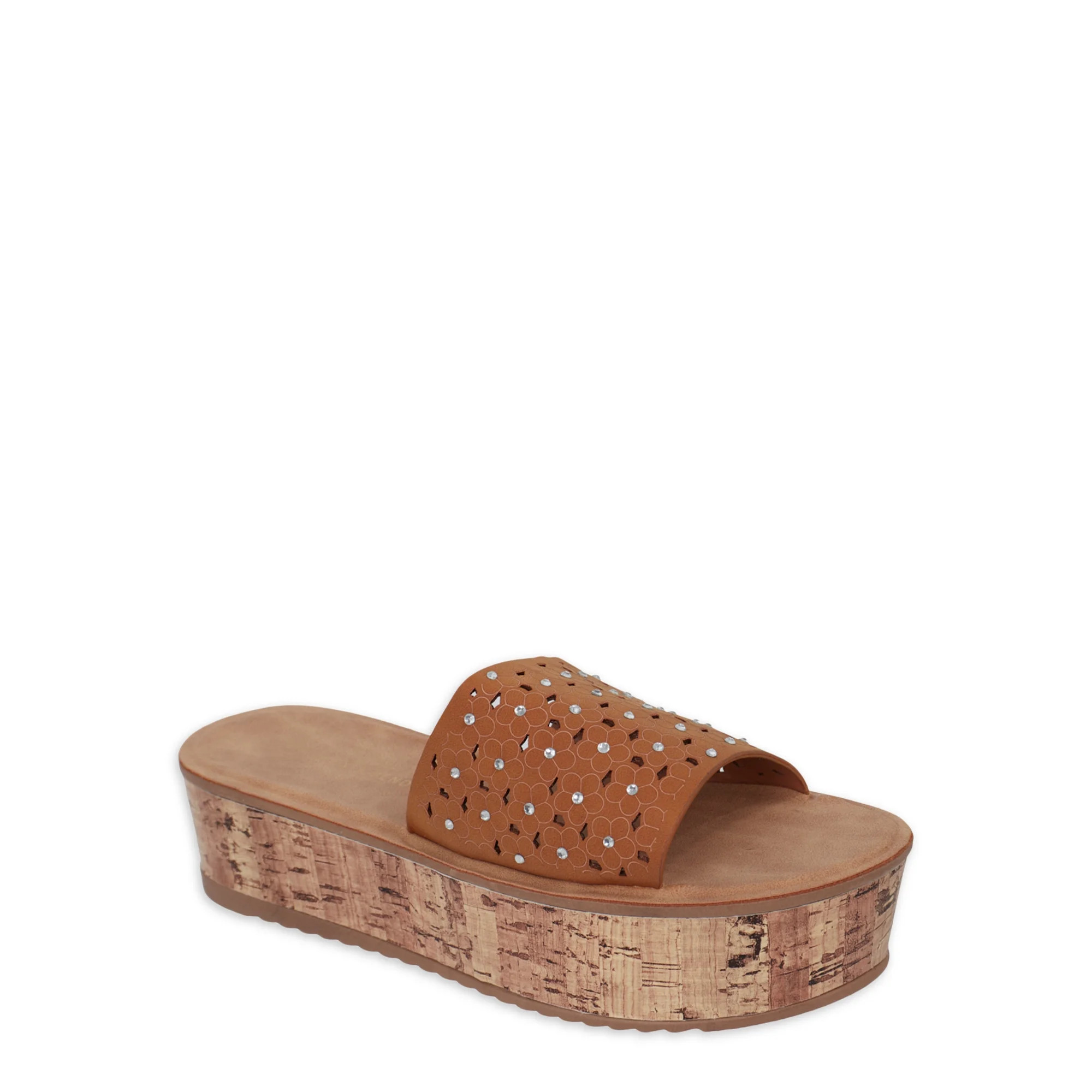 Alexis Bendel Women's Crochet Low Heel Platform Wedge Sandals, Sizes 6-11 | Walmart (US)