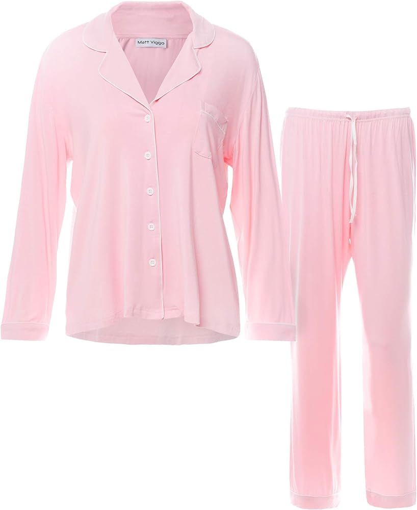 Pajamas for Women Long Sleeve Sleepwear Button Down Nightwear Soft Pj Lounge Sets | Amazon (US)