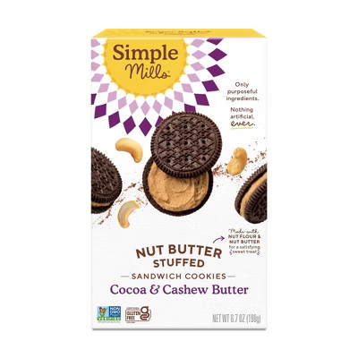Simple Mills Gluten Free Cocoa & Cashew Crème Sandwich Cookies - 6.7oz | Target