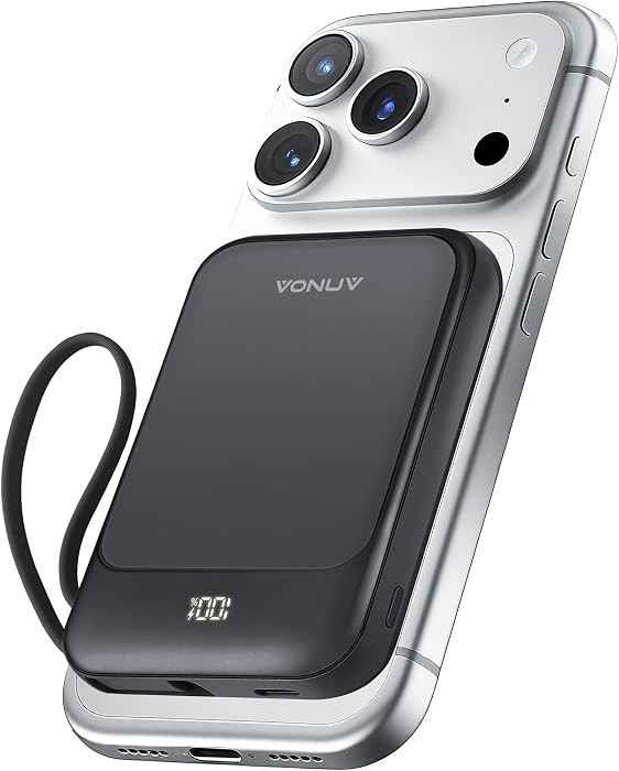 Magnetic Power Bank 10000mAh, Wireless Portable Charger with 15W Max Fast Charging & Built-in USB... | Amazon (US)