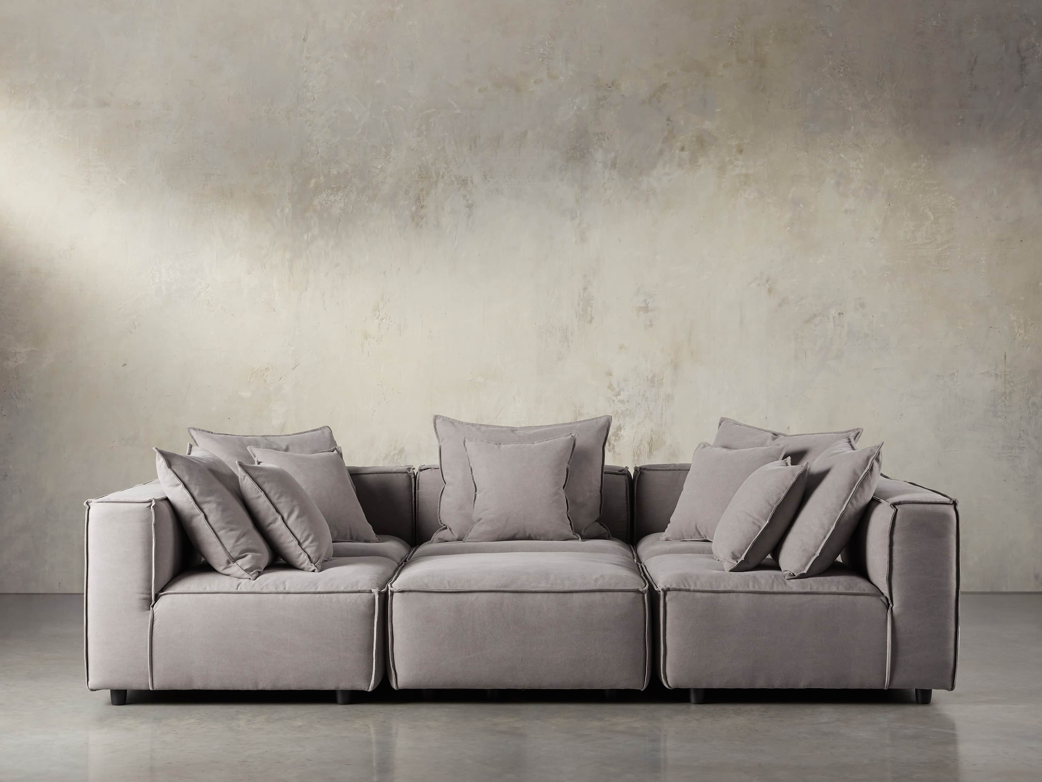 Coburn Six Piece Pit Sectional in Capricorn Grey | Arhaus