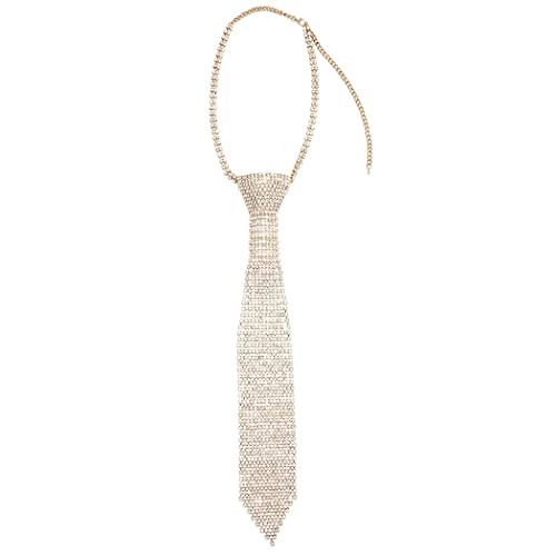 Rosemarie & Jubalee Women's Stunning Crystal Rhinestone Necktie Necklace, 18"+3" Extender (Gold Tone Clear Crystal) | Amazon (US)