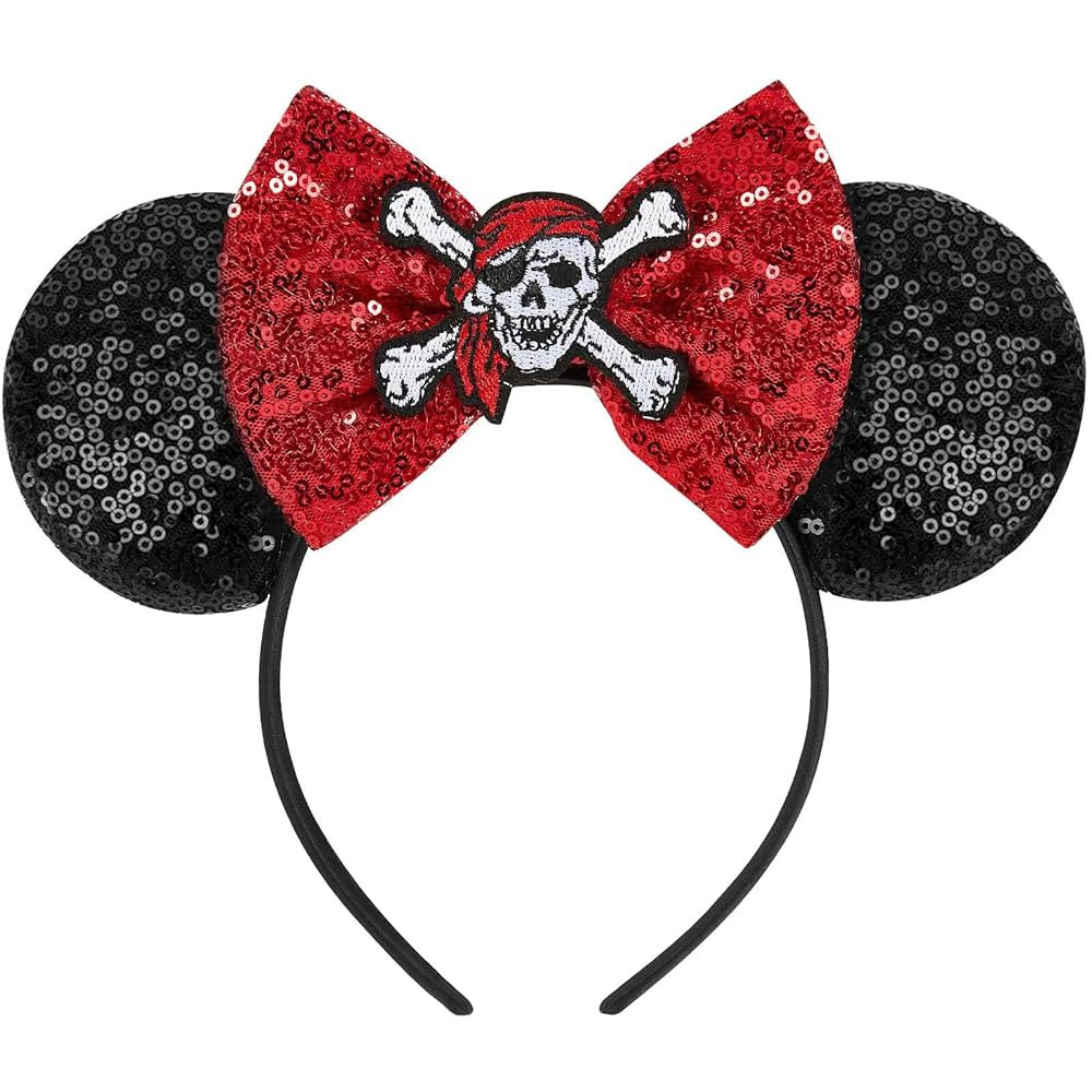 LYLIN Pirate Accessories Mouse Ears with Sequin Bow for Kids Women, Mouse Ears Headband Pirate Co... | Amazon (US)