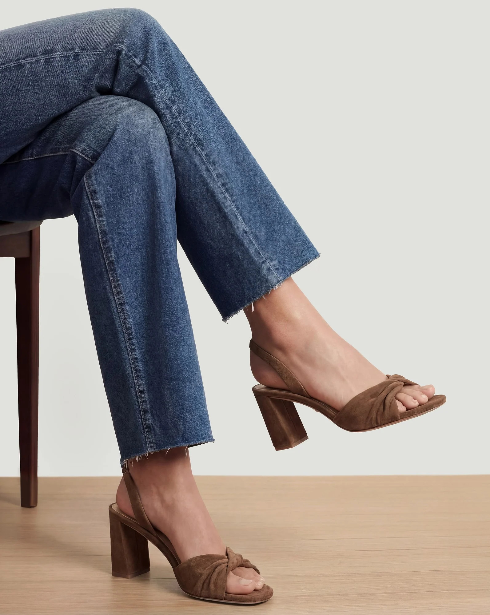 Tullia Suede Slingback Sandal in Chestnut | Veronica Beard | Veronica Beard