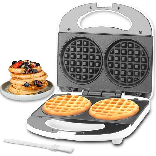 SugarWhisk Double Mini Waffle Maker Machine, Chaffle Maker, Waflera Electrica, Small Waffle Iron for Waffles, Keto Chaffles, Hash Browns, Cookies, 4 Inch | Amazon (US)