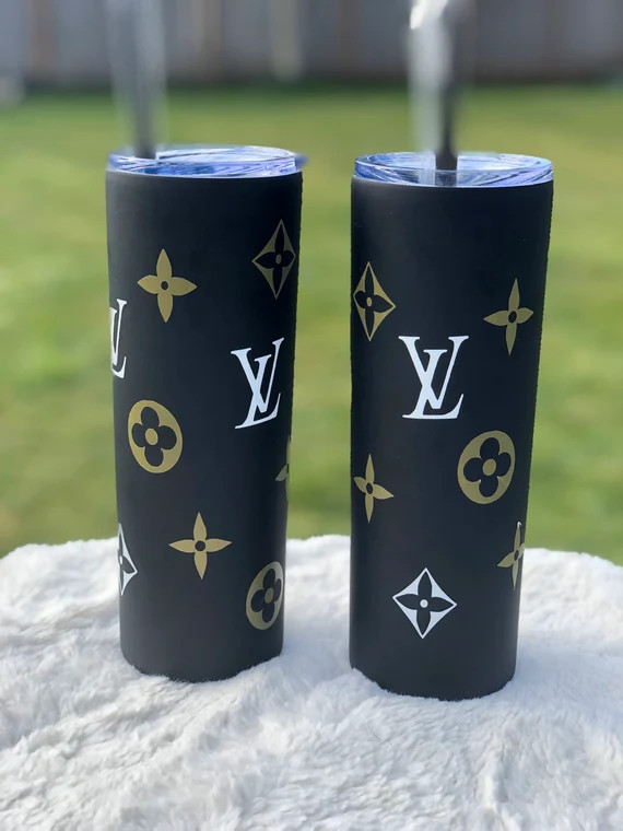 Skinny Tumbler // 20oz Skinny Tumbler // LV Inspired Tumbler // | Etsy (UK)