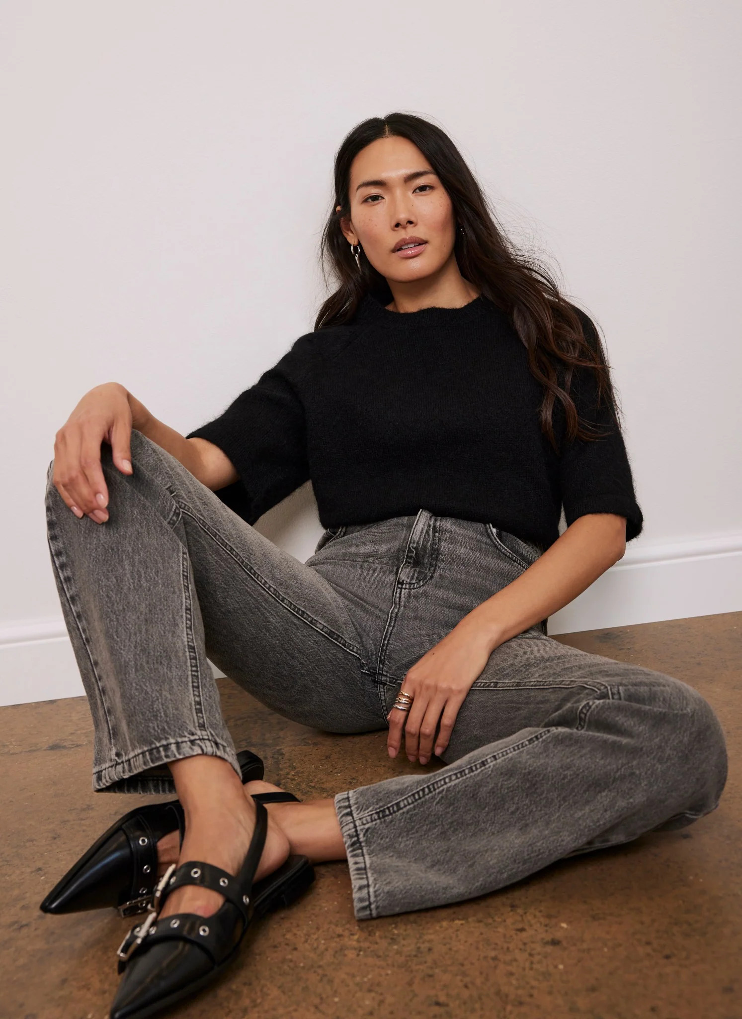 Black Wool Blend Knit Top | Mint Velvet