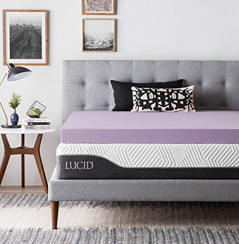 Mellow 3 Inch 5-Zone Memory Foam Mattress Topper, Soothing Lavender Infusion, Queen | Amazon (US)