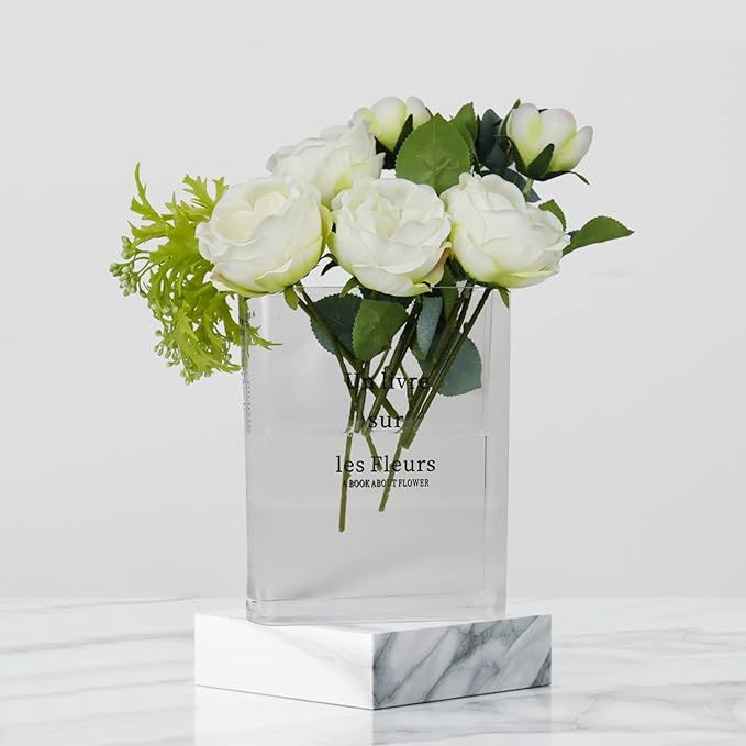 Clear Book Flower Vase, Artistic and Cultural Flavor Decorative Acrylic Vase, Clear Pocket Book V... | Amazon (CA)