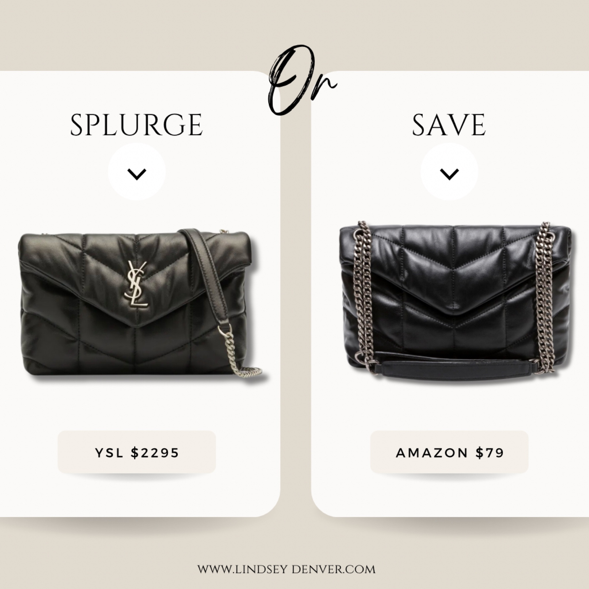 Looks for less, save or splurge, luxe or less

Amazon YSL Lou Lou puffer look a like 

"Helping You Feel Chic, Comfortable and Confident." -Lindsey Denver 🏔️ 


Handbag Tote Clutch Shoulder bag Satchel Crossbody Hobo bag Wristlet Bucket bag Backpack purse Wallet Coin purse Pouch Evening bag Messenger bag Doctor bag Tassel bag Trolley bag Weekender bag Gym bag Beach bag Laptop bag Camera bag Diaper bag Fanny pack Belt bag Tumi bag Duffel bag Saddlebag Bowling bag
Designer bag gucci bag chanel bags louis vuitton purse telfar bag ysl bags celine bag michael kors purse gucci purse louis vuitton neverfull valentino bag louis vuitton backpack jacquemus bag michael kors handbags & purses chanel handbags gucci marmont gucci backpack michael kors handbags chanel purse marc jacobs bag designer handbags kate spade purse gucci handbags & purses louis vuitton handbags & purses gucci handbags


Follow my shop @Lindseydenverlife on the @shop.LTK app to shop this post and get my exclusive app-only content!

#liketkit #LTKitbag #LTKfindsunder100
@shop.ltk
https://liketk.it/4wgN1