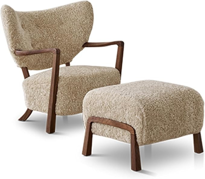 Teddy Fleece Upholstered Armchair Accent Chair for Living Room Mid-Century Modern Comfortable Cha... | Amazon (US)