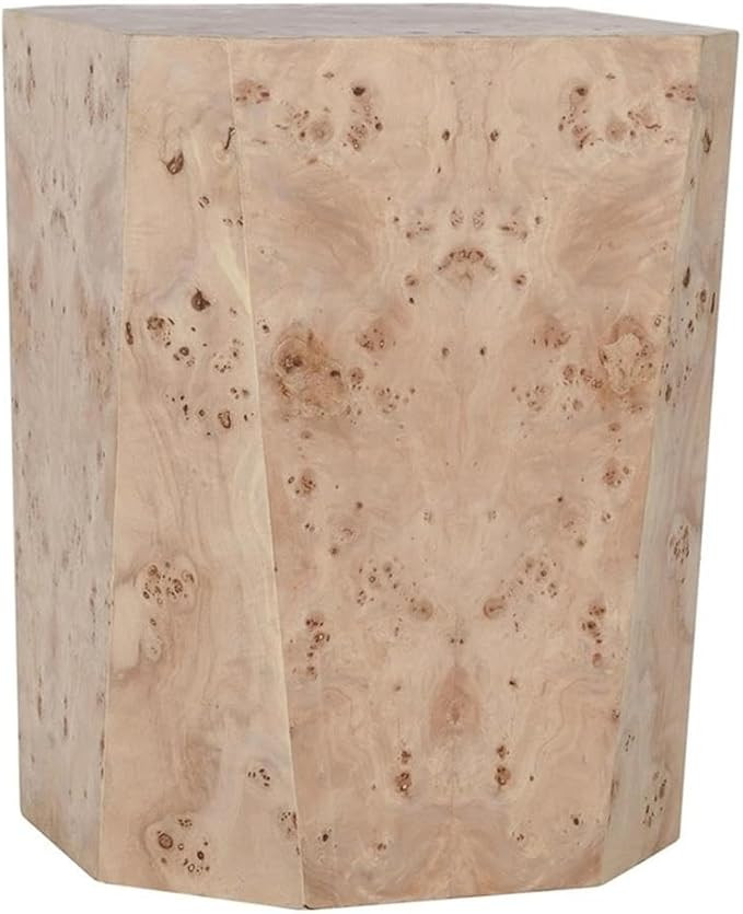 Classic Home Avena 17" Burl Wood Square End Table in Natural Tone | Amazon (US)