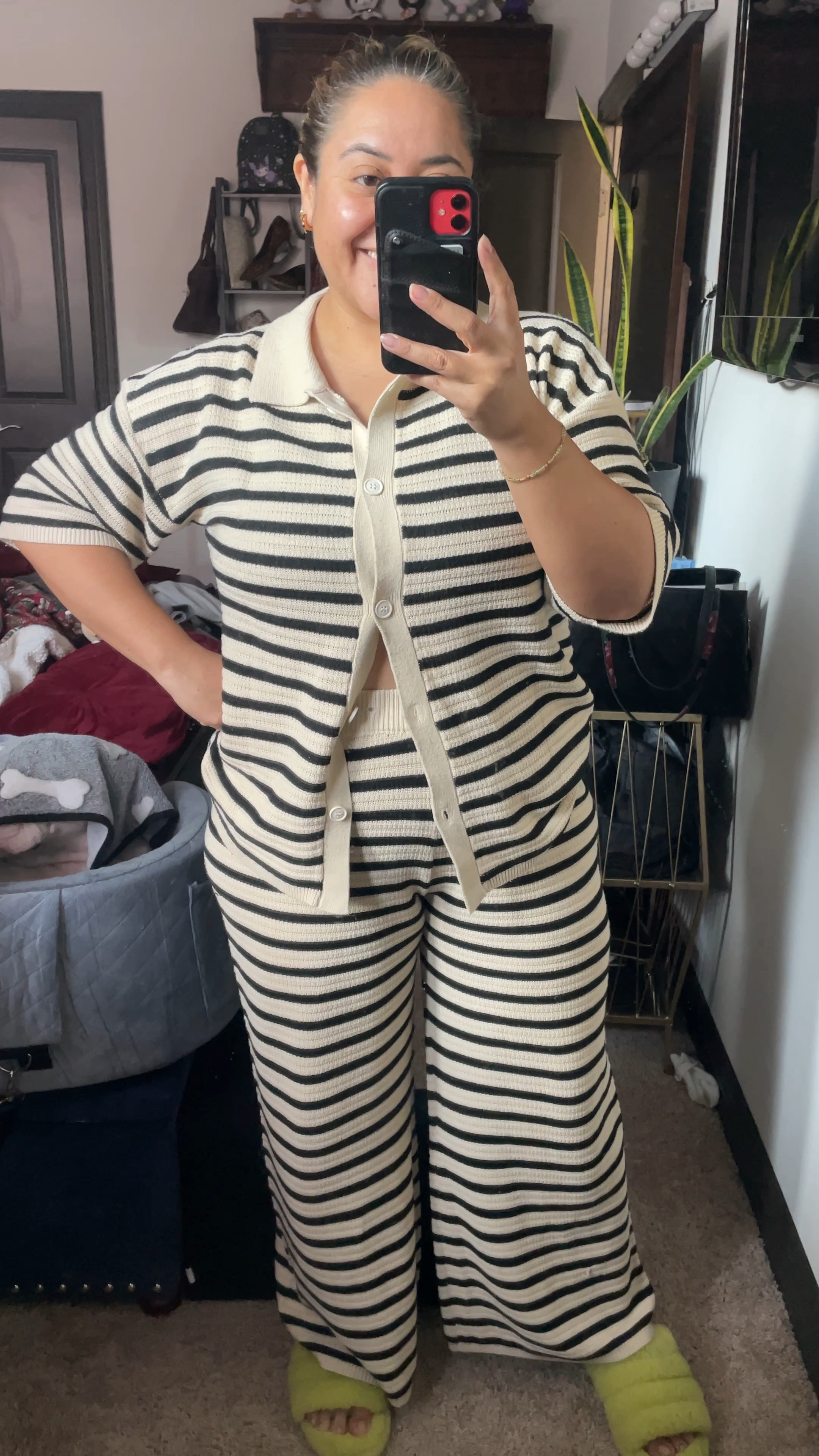 Cozy knit lounge wear from Amazon perfect for work from 
home.

Womens Knit 2 Piece Lounge Sets Striped Short Sleeve Tops and Wide Leg Pants 

#LTKWorkwear #LTKHoliday #LTKStyleTip