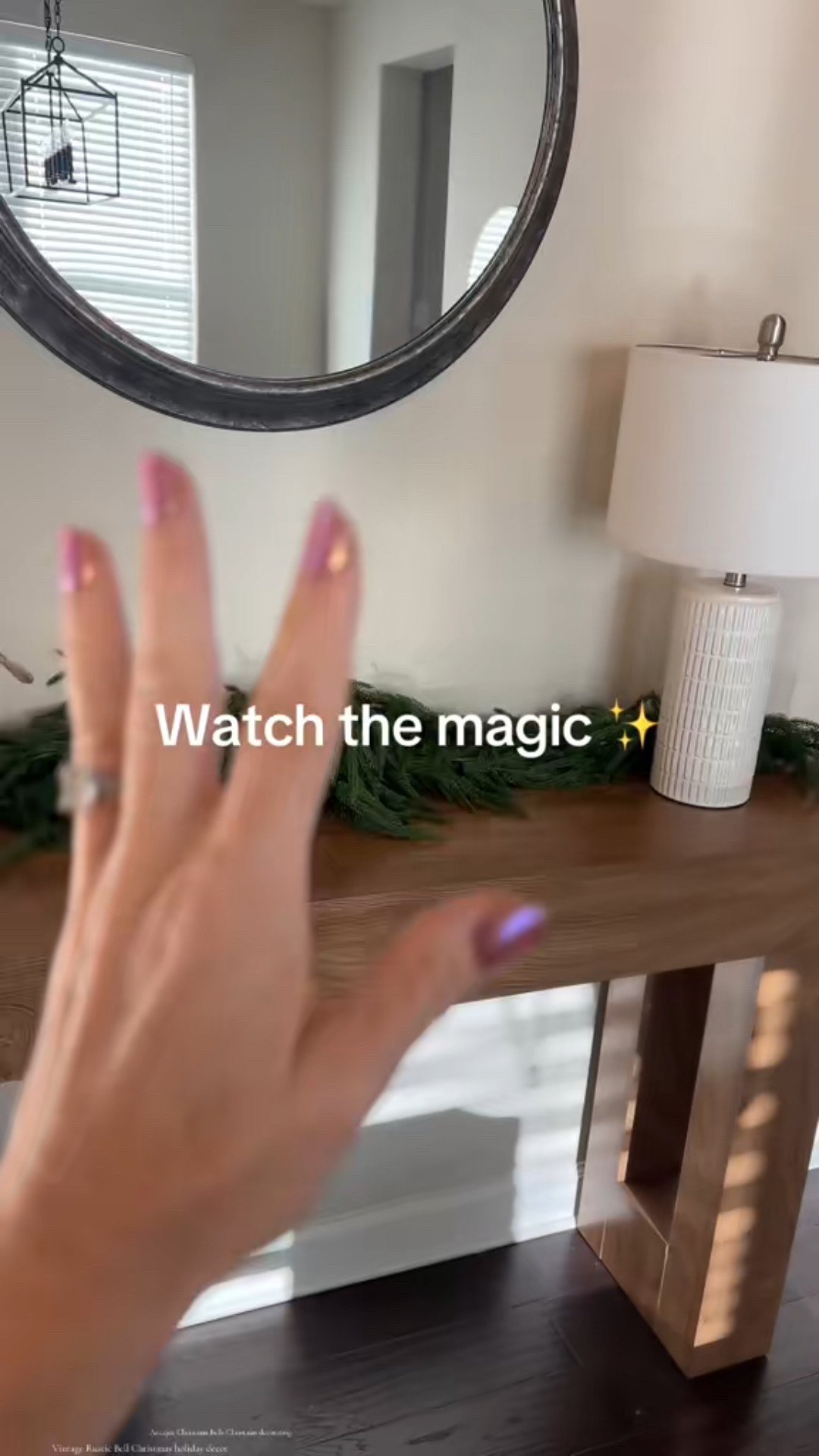 Christmas Decor / vintage bells / garland / wall mirror / table lamps / ceramic bowl / modern console entryway table

#LTKSaleAlert #LTKHoliday #LTKHome