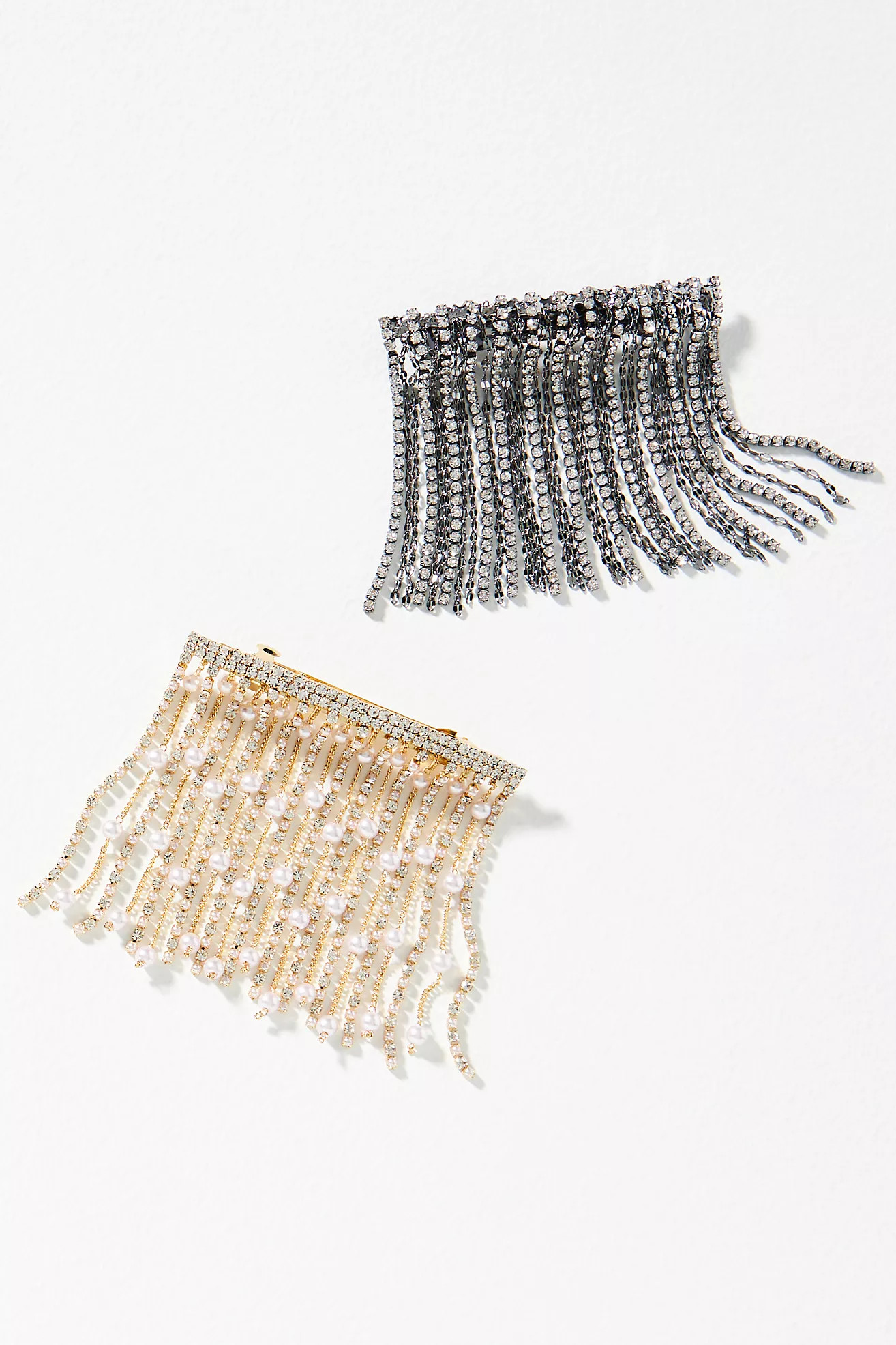 Set of Two Crystal Fringe Hair Clips | Anthropologie (US)