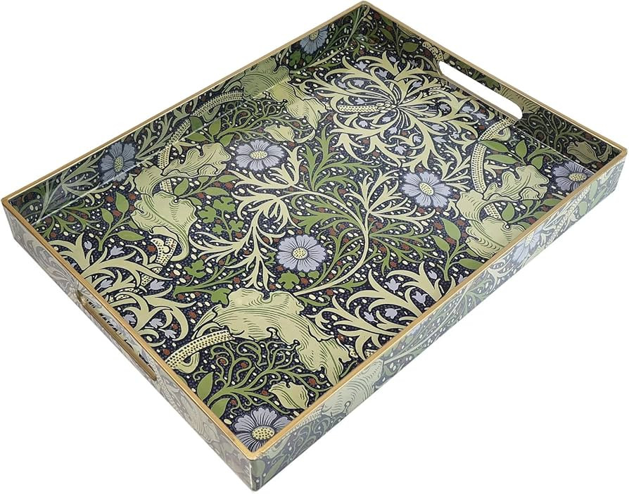 Spsyrine Serving Tray with Handles, Plastic Decorative Tray for Coffee Table, Living Room, Home D... | Amazon (US)