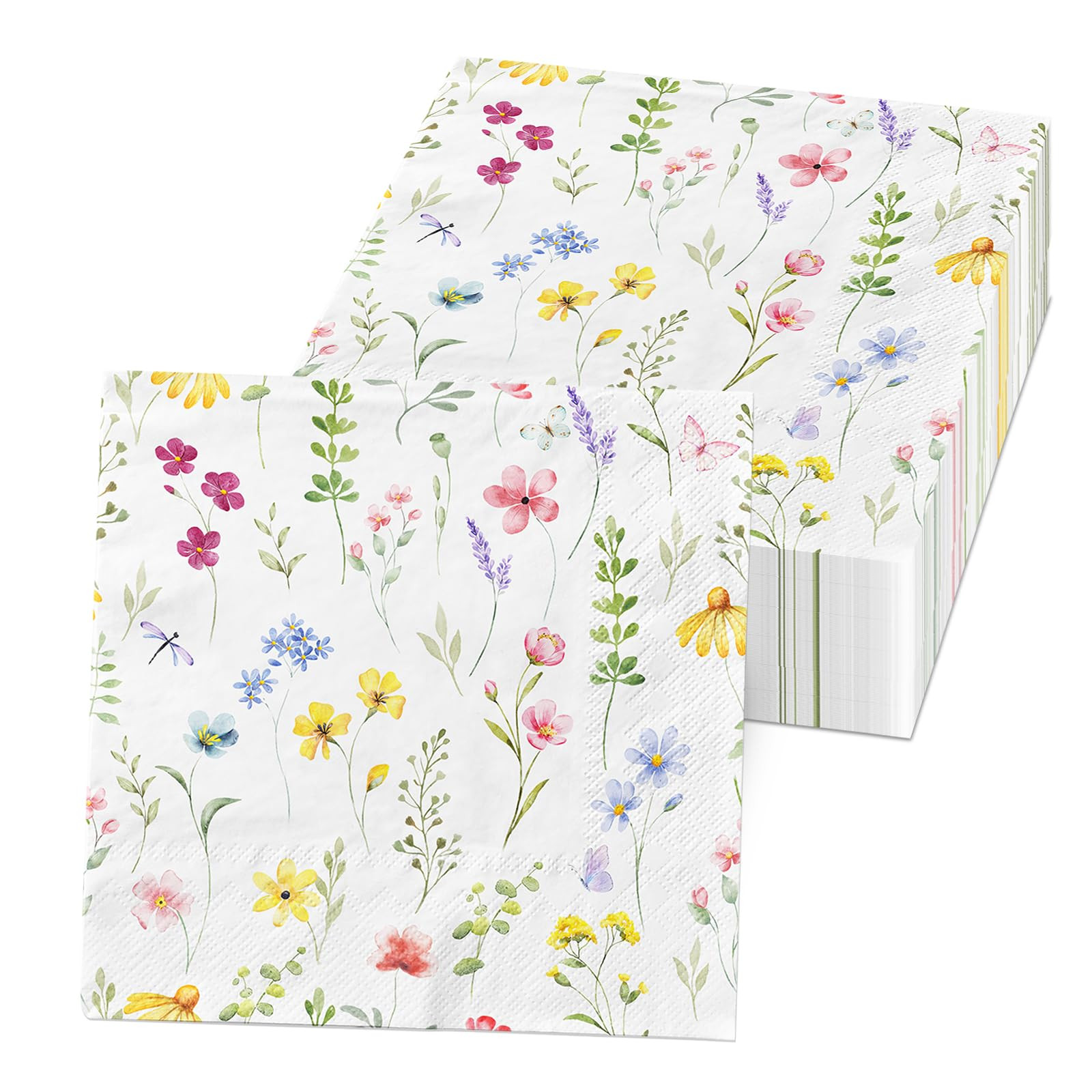 40Pcs Colorful Wildflower Napkins Paper Floral Napkins Flower Napkins Wildflower Party Decoration... | Amazon (US)