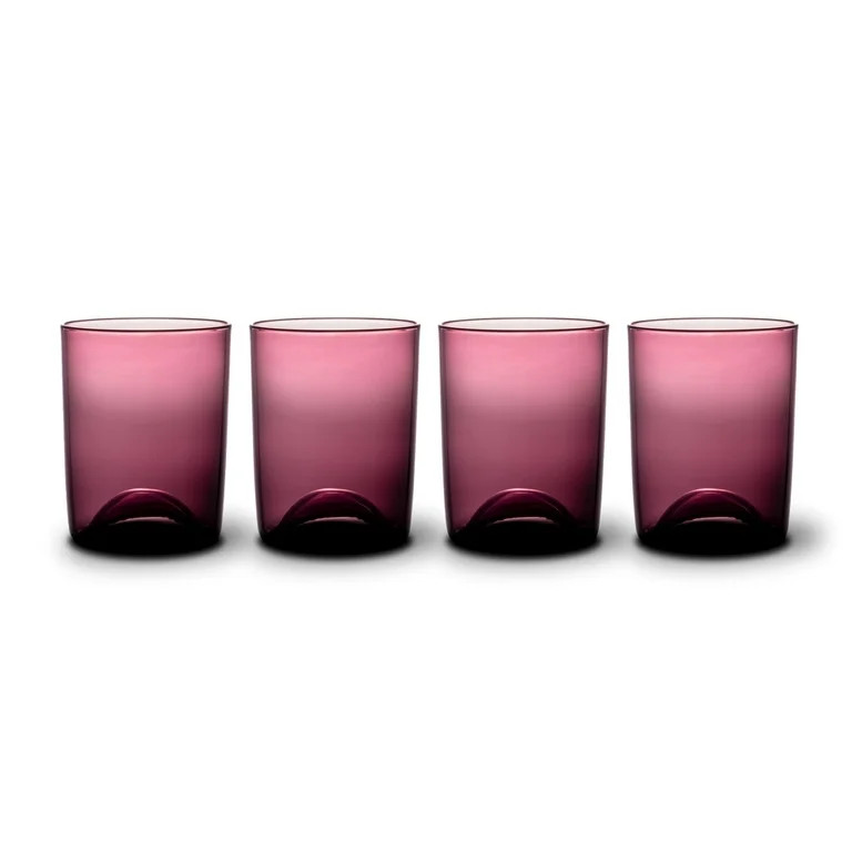 Thyme & Table 12 fl oz Magenta Sphere Drinking Glasses, Set of 4 | Walmart (US)