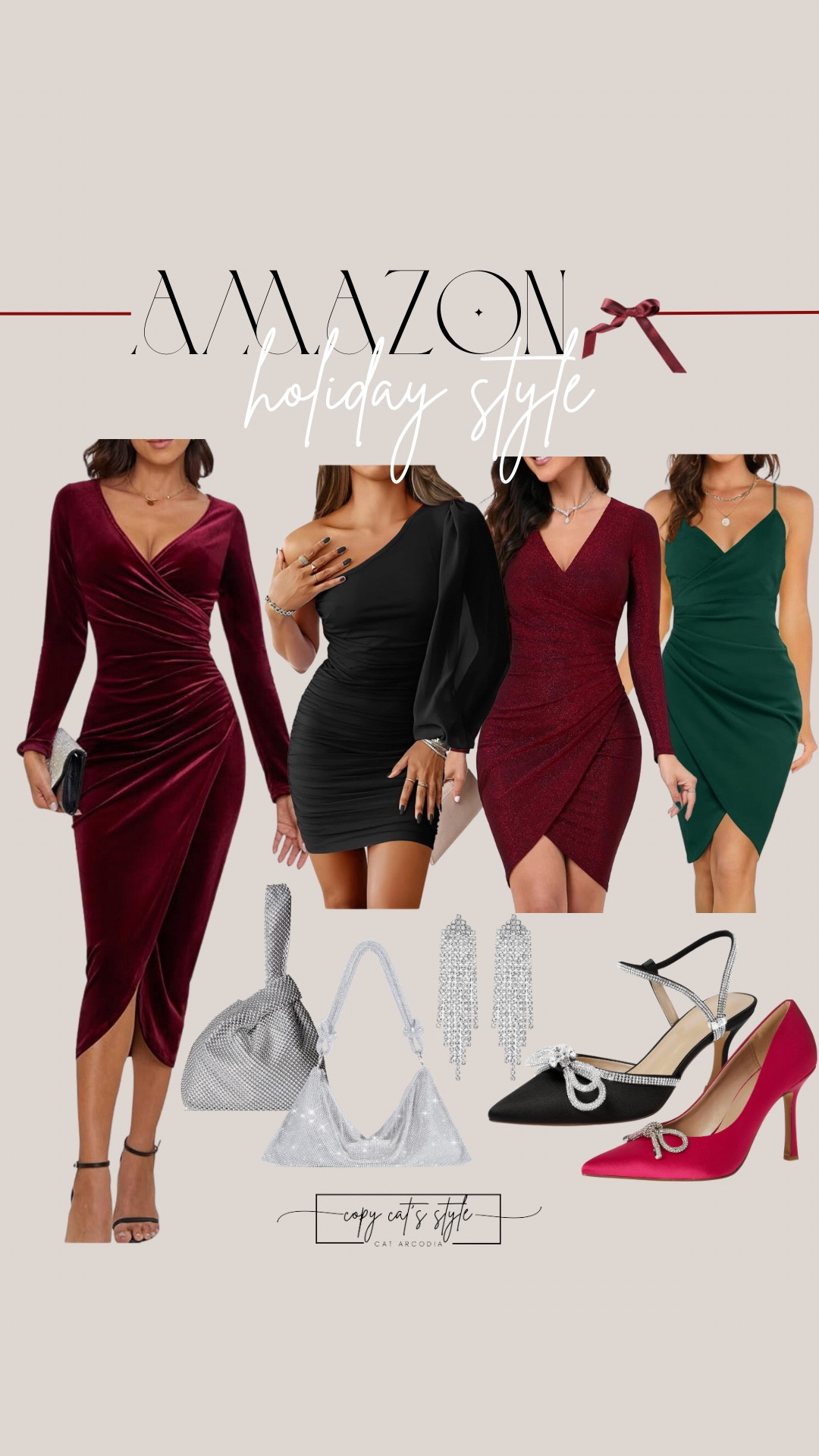 Amazon holiday dresses, holiday style, Amazon holiday bags, silver bags, heels 

#LTKHoliday #LTKStyleTip #LTKFindsUnder50