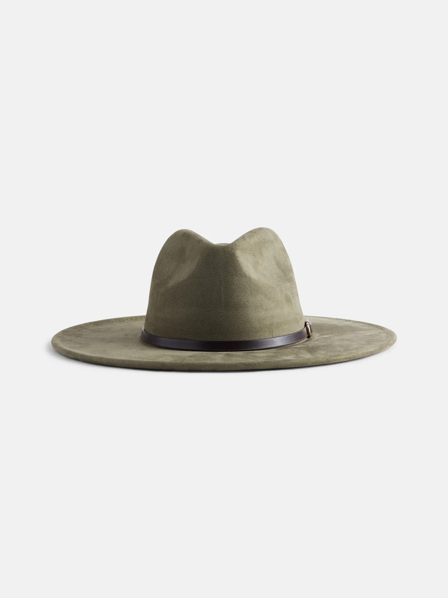 Scenario Women's Faux Suede Fedora with Mix Media Band, Olive | Walmart (US)