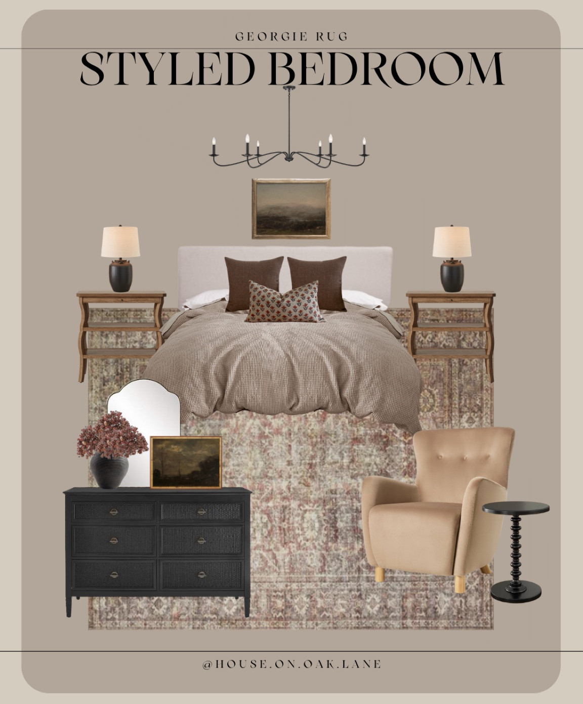 Bedroom design 

Waffle duvet cover muted red tones rug camel velvet armchair black dresser affordable nightstand on sale 

#LTKsalealert #LTKhome #LTKFind