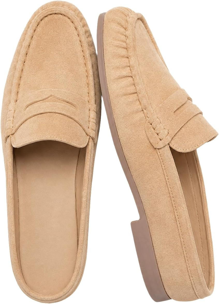 Coutgo Women's Mule Loafers Comfortable Slip On Shoes with Penny Strap Closed Toe Business Casual Slides Shoes | Amazon (US)