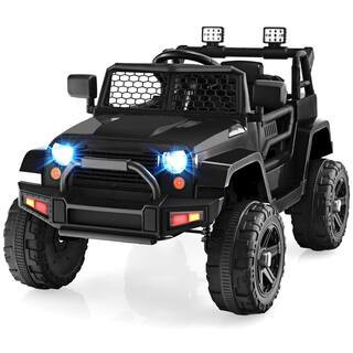 10.5 in. Kids Ride On Car Electric Vehicle Jeep with Parental Remote Music Horn Headlights Slow Start Function Black | The Home Depot