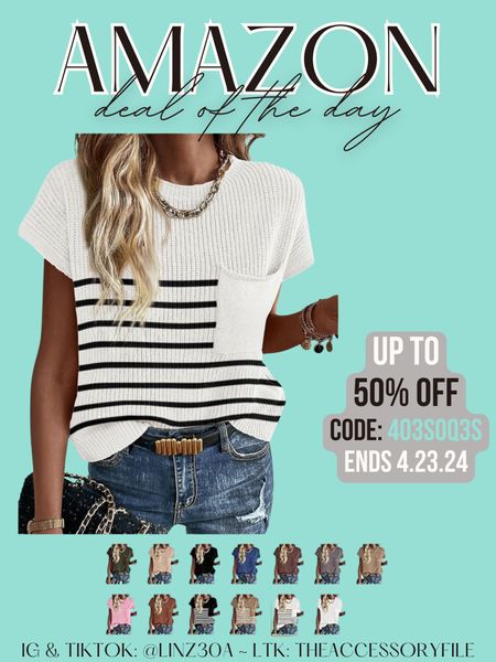 Amazon deal of the day - up to 50% off cap sleeve tops with code: 403SOQ3S

Spring fashion, spring outfit 

#LTKSeasonal #LTKsalealert #LTKfindsunder50