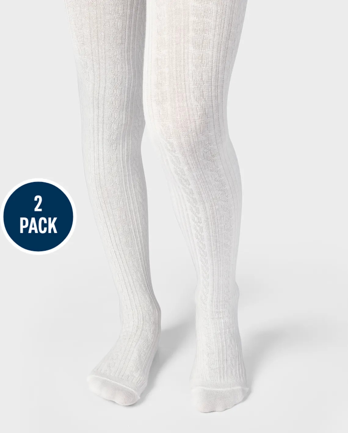 Girls Cable Knit Tights 2-Pack - white | The Children's Place