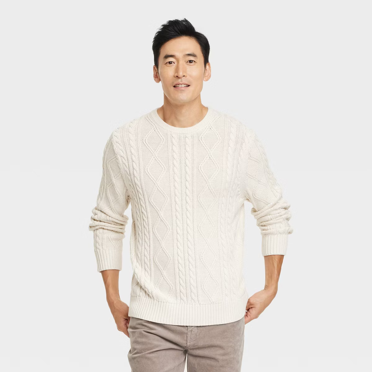 Men's Cable Crewneck Pullover Sweater - Goodfellow & Co™ | Target