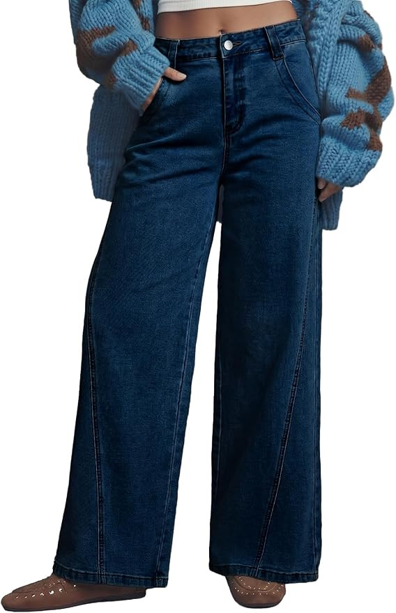 Astylish Womens Wide Leg Jeans High Waisted Relaxed Fit Casual Denim Pants | Amazon (US)