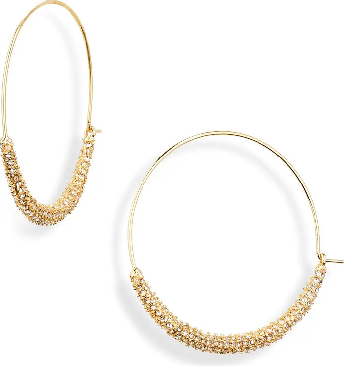 Crystal Pavé Accent Hoop Earrings | Nordstrom