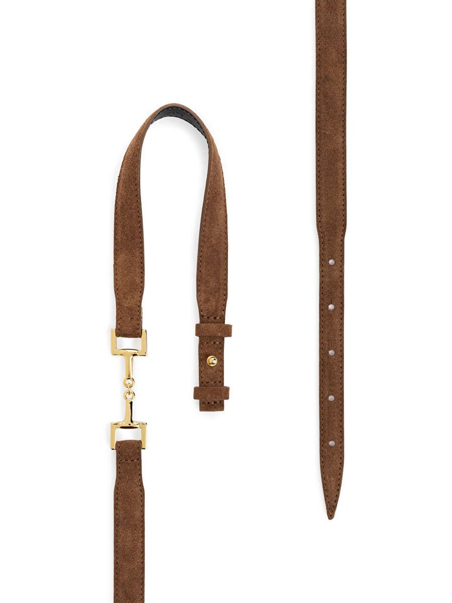 Horsebit Buckle Leather Belt - Brown - ARKET GB | ARKET (US&UK)