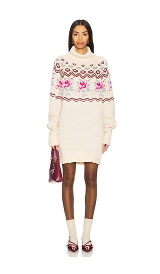 Ski Lodge Knit Oversized Sweater Dress in Cream | Revolve Clothing (Global)