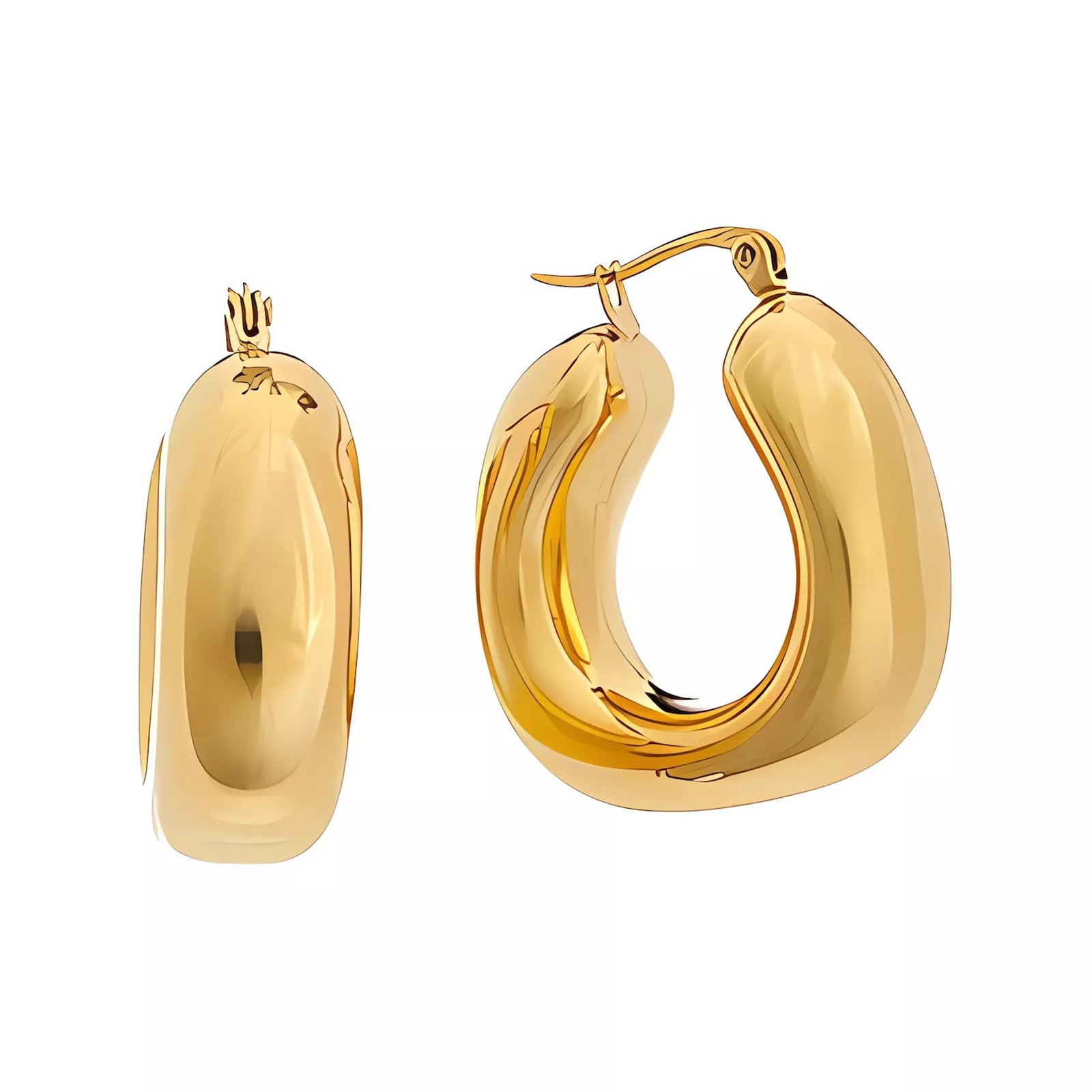 Juvell 18k Gold Plated Shiny Hoop Earrings, Women's, Gold Tone | Kohl's