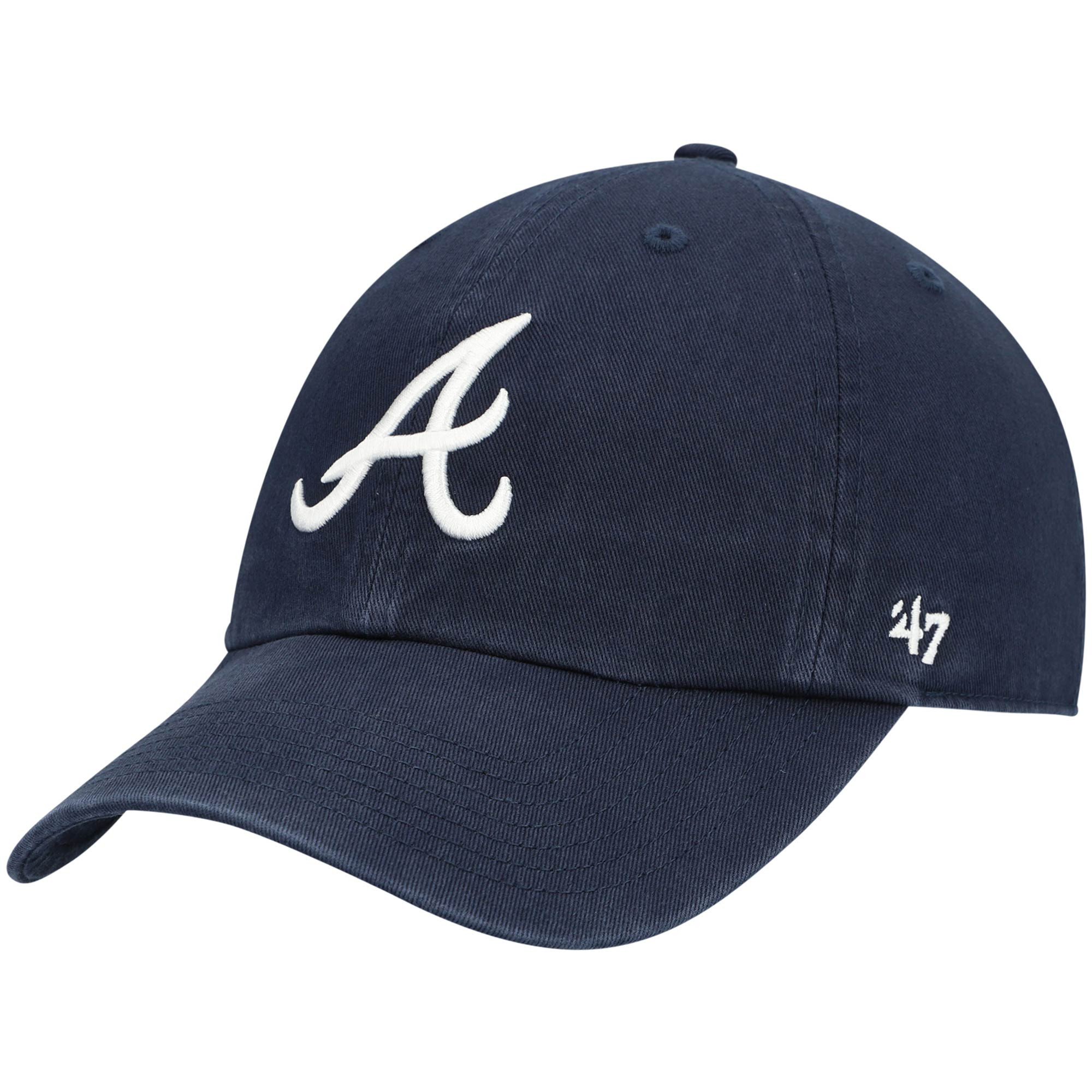 Youth '47 Navy Atlanta Braves Team Logo Clean Up Adjustable Hat | Fanatics