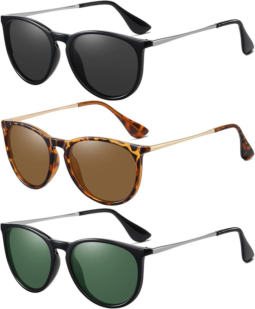 Ougenni Sunglasses Womens Men Vintage Polarized Retro Sunglasses Women Sunglasses Round Classic U... | Amazon (US)