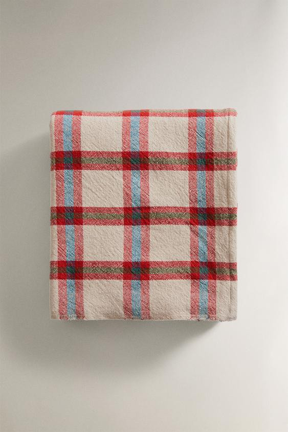 CHECK COARSE COTTON TABLECLOTH | Zara US